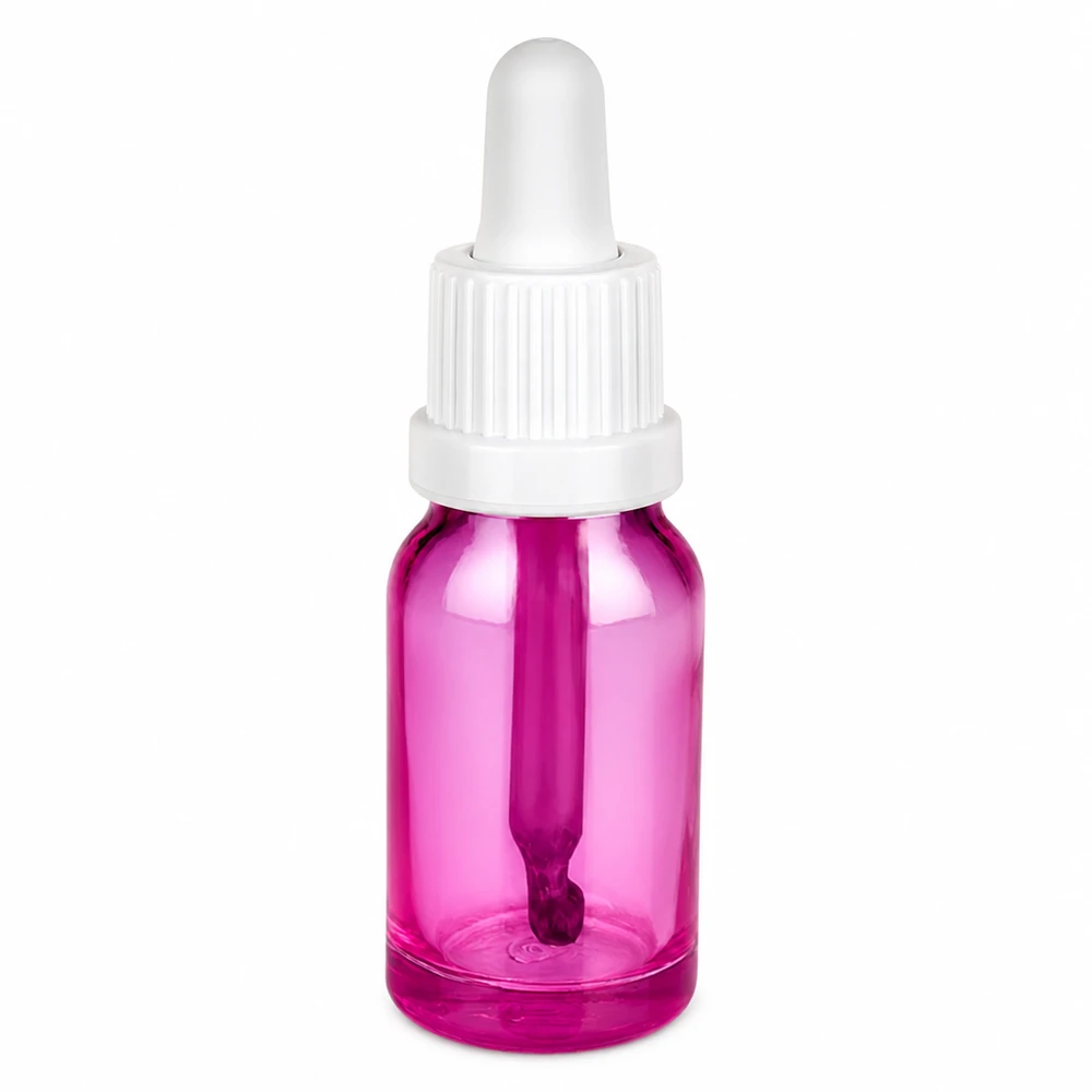 Flacone con pipetta da 10 ml in vetro viola PurpleLine ideale per sieri ed essenze