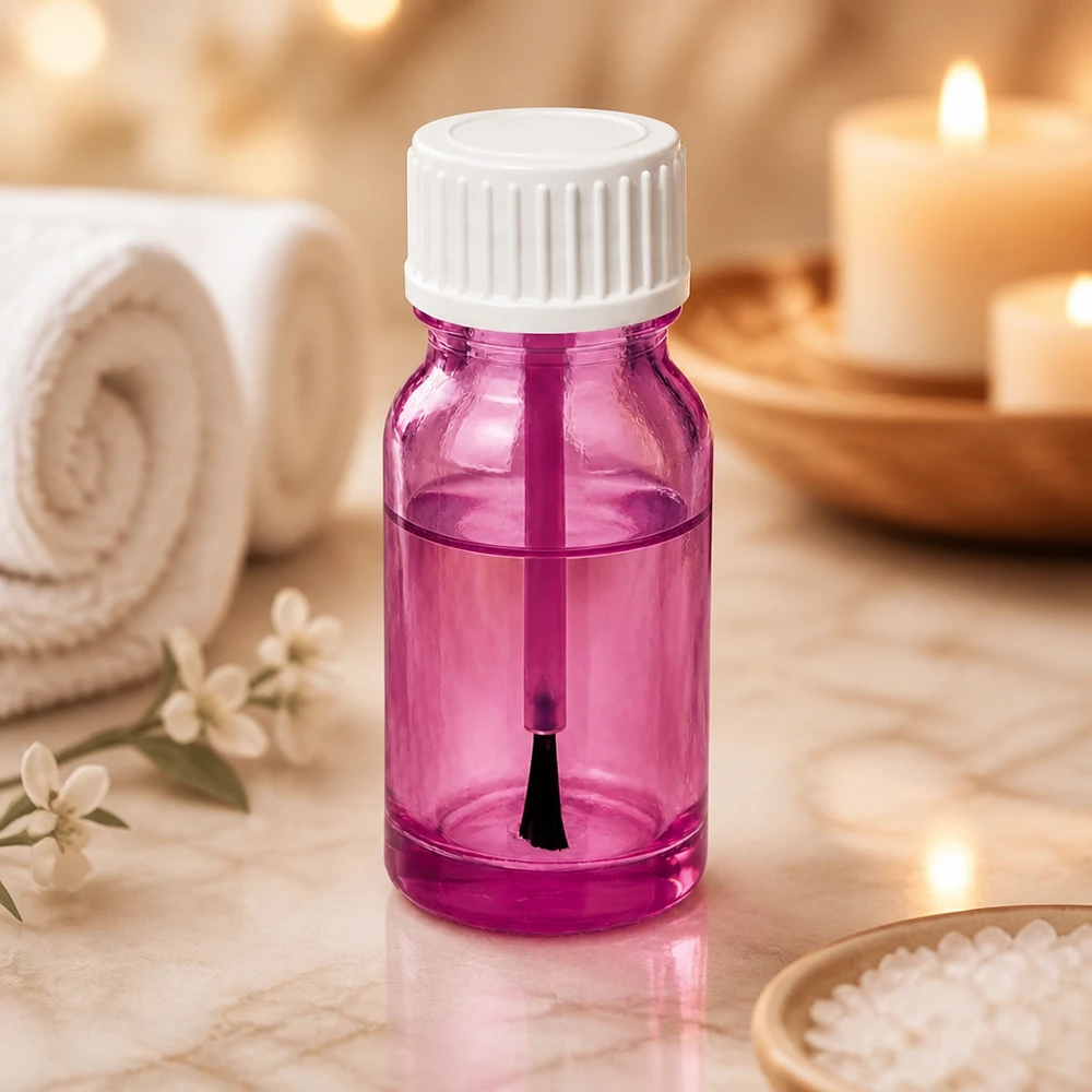 Flacone a pennello da 10 ml bianco STD PurpleLine UT18/10 ideale per smalti e prodotti cosmetici liquidi