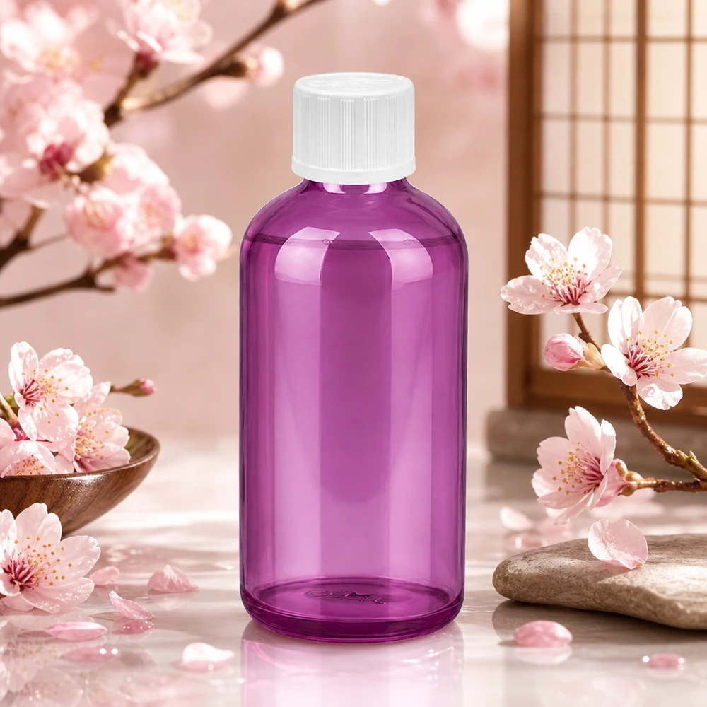 Flacone contagocce da 100 ml 1,2 mm bianco standard a prova di bambino PurpleLine. UT18/100 Pratico flacone dosatore da 100 ml in viola con tappo bianco per una facile porzionatura