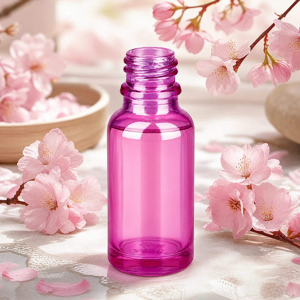 Elegante flacone da farmacia PurpleLine da 20 ml in viola lucido con filettatura standard UT18/20