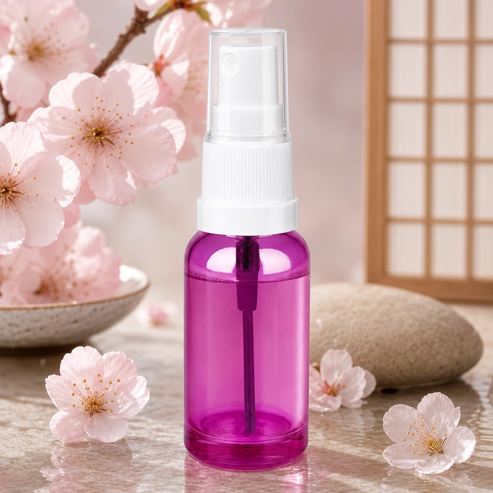 Flacone spray da 20 ml bianco/trasparente Standard PurpleLine UT18/20 Pratico flacone a pompa da 20 ml dal design viola con attacco per spruzzo bianco e scorrevole