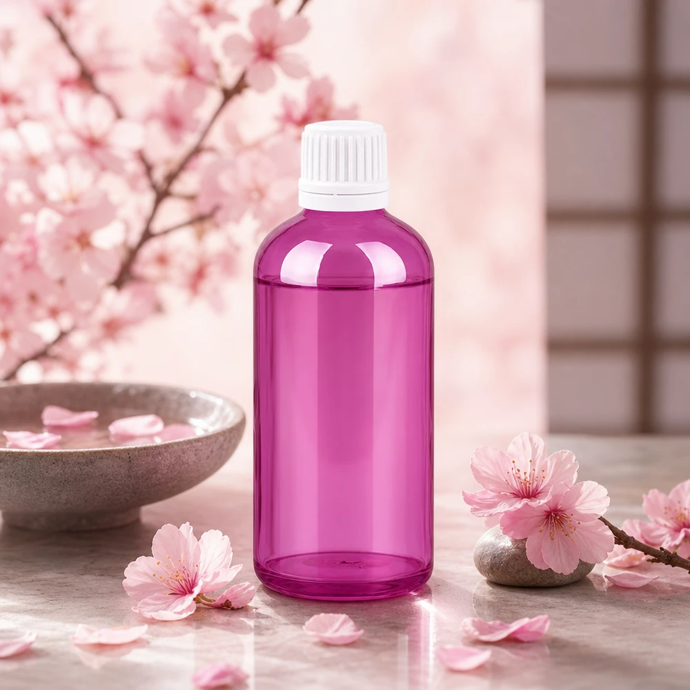 Flacone contagocce riutilizzabile da 100 ml in viola moderno per la produzione di siero e la cura della pelle