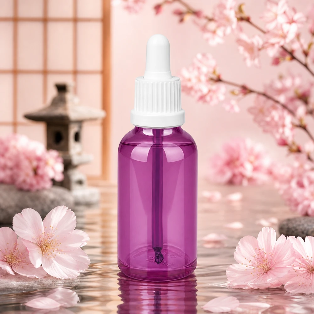 Bottiglia per pipette compatta da 30 ml in colore viola, ideale per i viaggi e le applicazioni mobili
