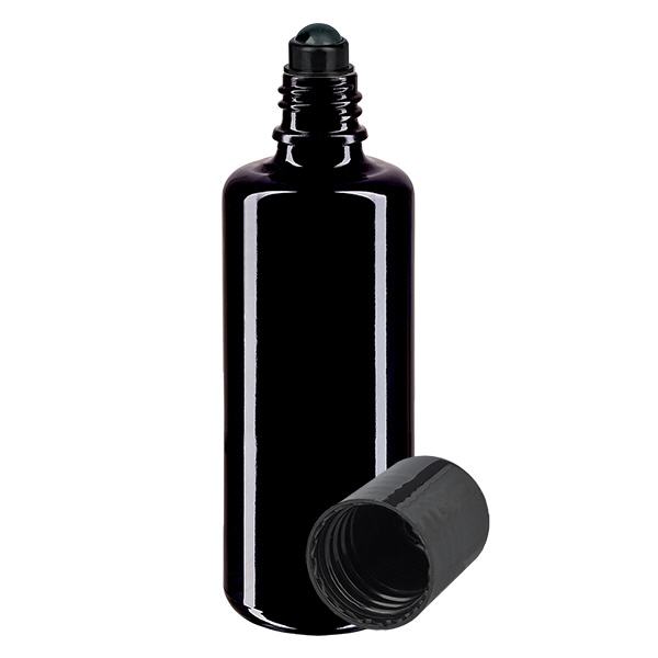 Flacone per deodorante stick in vetro viola 100 ml, roll-on vuoto