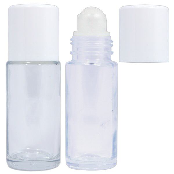 Deodorante roll-on 50 ml in vetro trasparente completo