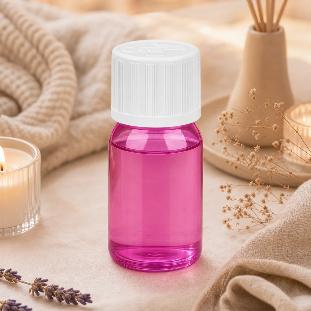 Elegante flacone da 5 ml in viola intenso con tappo opaco per prodotti di bellezza