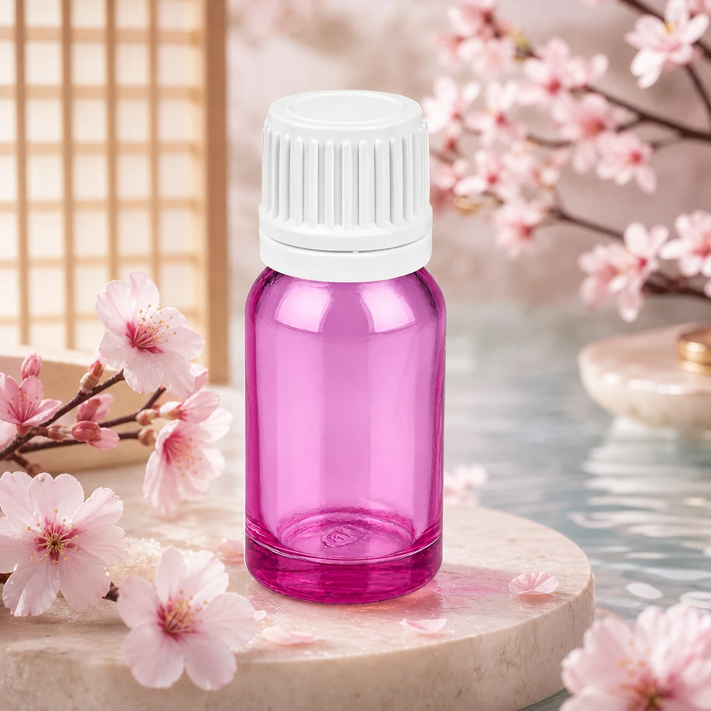Flacone viola da 10 ml con tappo bianco a prova di bambino per una conservazione sicura