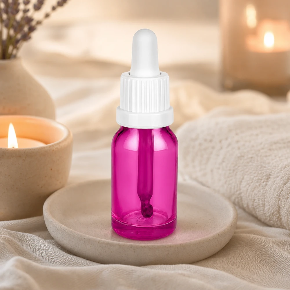 Flacone dosatore da 10 ml con pipetta in viola brillante per applicazioni di bellezza OV PurpleLine UT18/10