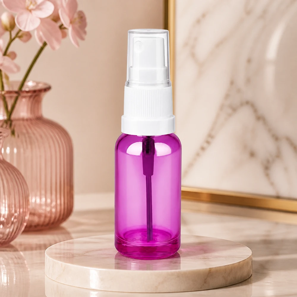 Flacone spray da 20 ml bianco/trasparente Standard PurpleLine UT18/20 Flacone spray a pompa da 20 ml con testina bianca, ideale per tonici e rassodanti