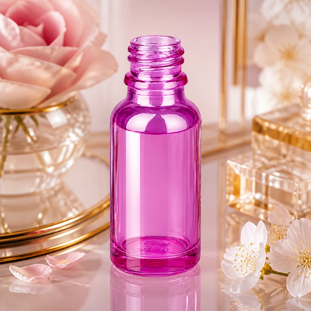 Bottiglia in vetro premium da 20 ml PurpleLine viola trasparente con il collaudato sistema UT18/20 UNiTWIST