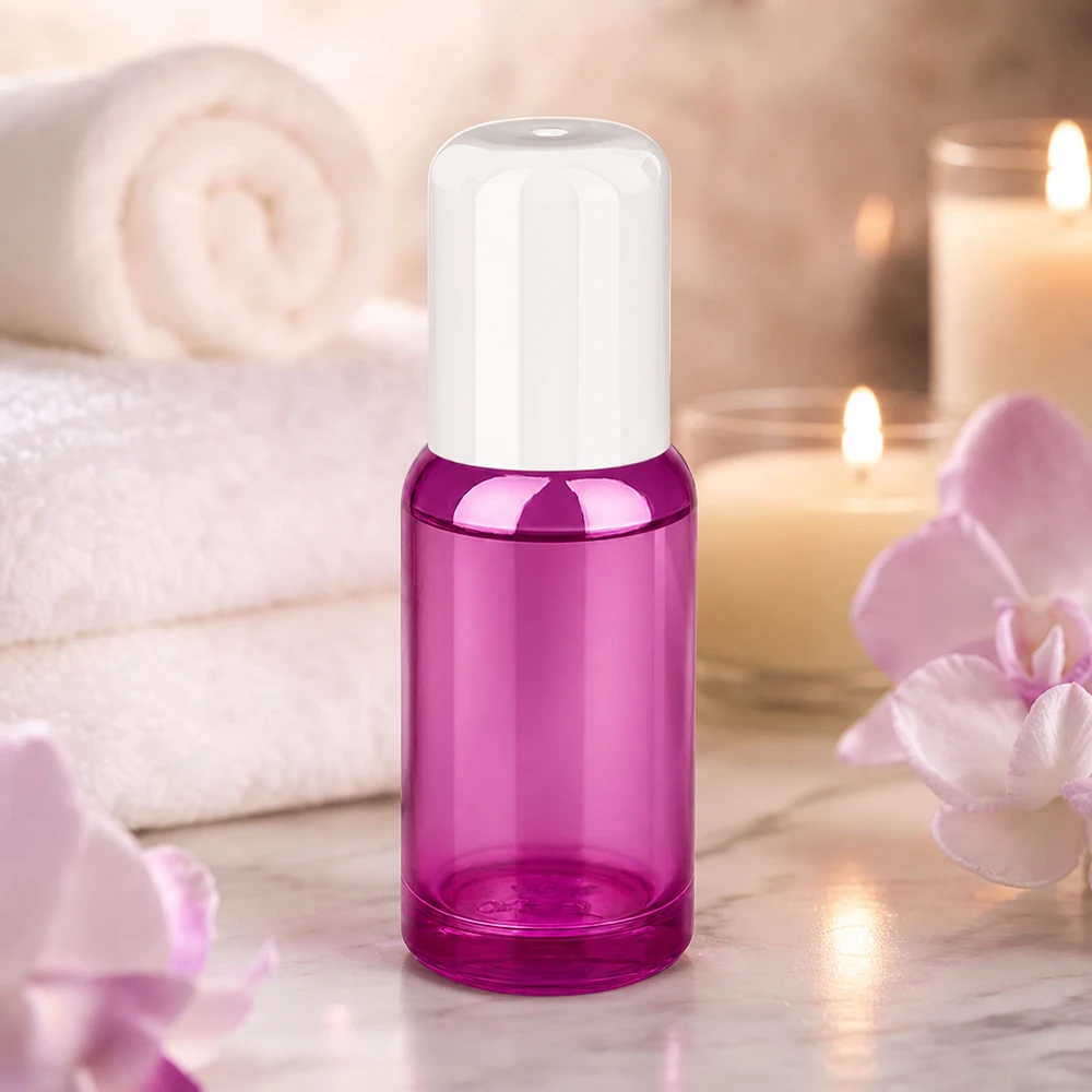 Flacone roll-on viola in vetro da 20 ml con filo STD perfetto per prodotti di bellezza fatti in casa