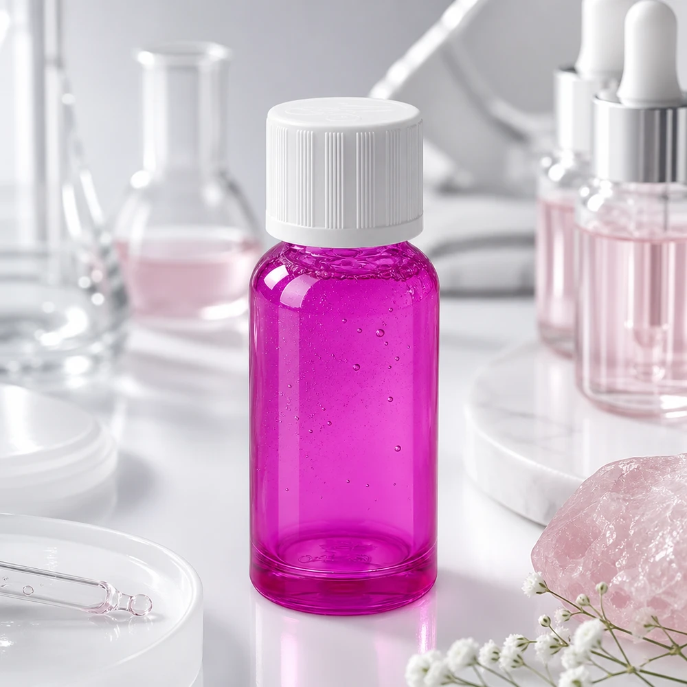 Bottiglia da 20ml tappo a vite 11mm bianco standard a prova di bambino PurpleLine UT18/20 Bottiglia di precisione in vetro da 20 ml con sistema di chiusura STD per un'esatta porzionatura dei liquidi