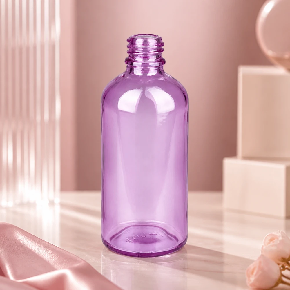 Bottiglia compatta in vetro PurpleLine da 100 ml, ideale per formati da viaggio e piccole quantità di prodotto