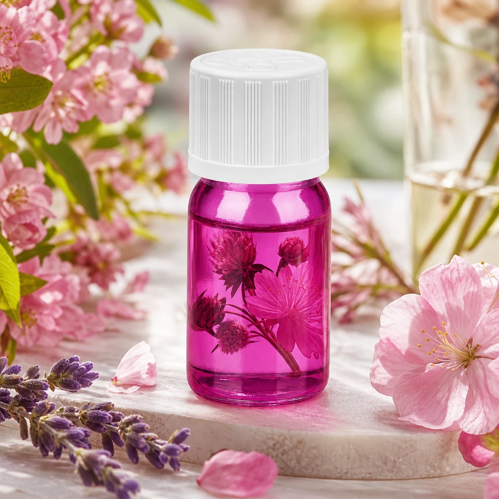 Flacone contagocce compatto da 5 ml in colore viola per l'uso mobile di oli profumati e tinture