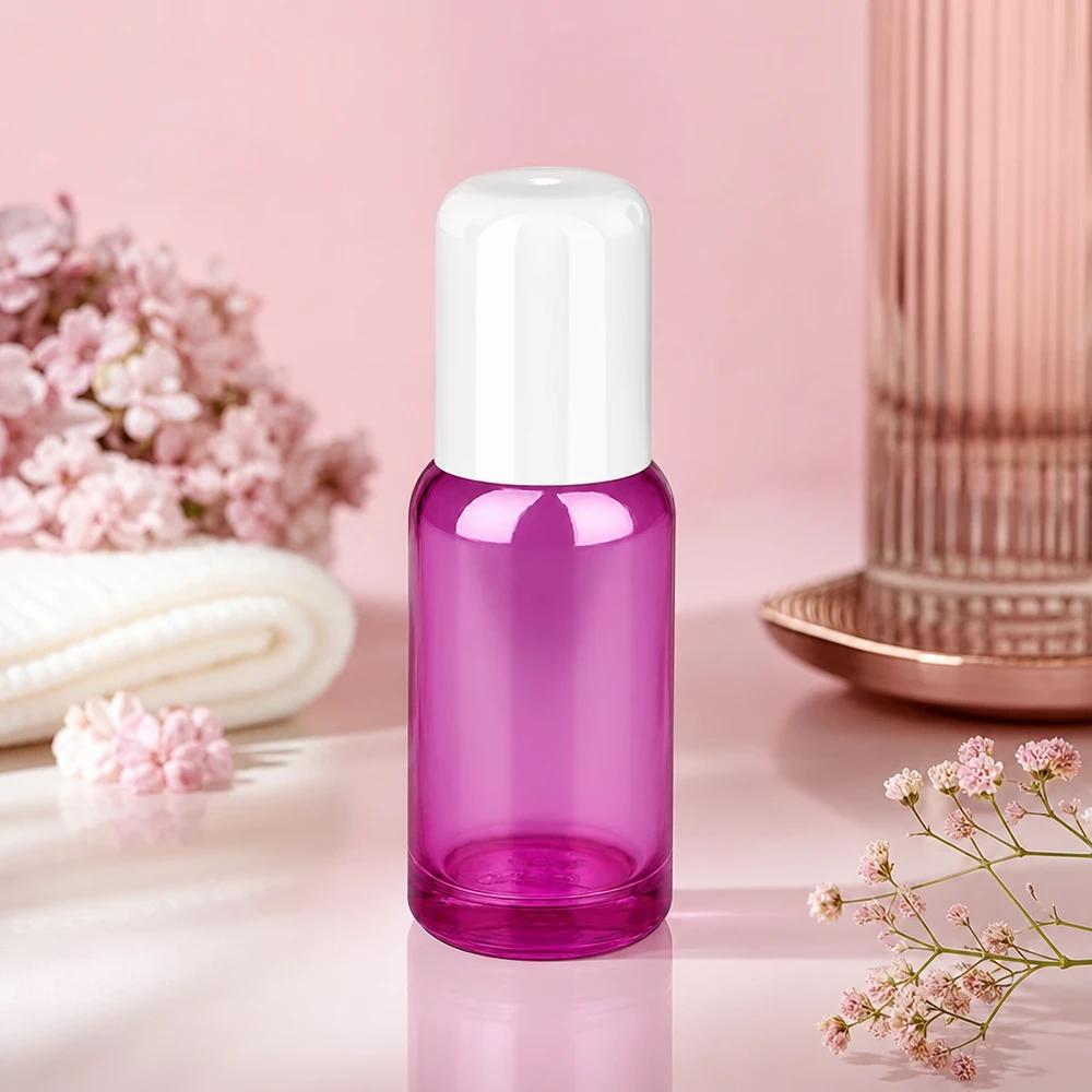 Flacone roll-on ricaricabile da 20 ml in vetro di qualità superiore con tappo a prova di perdite