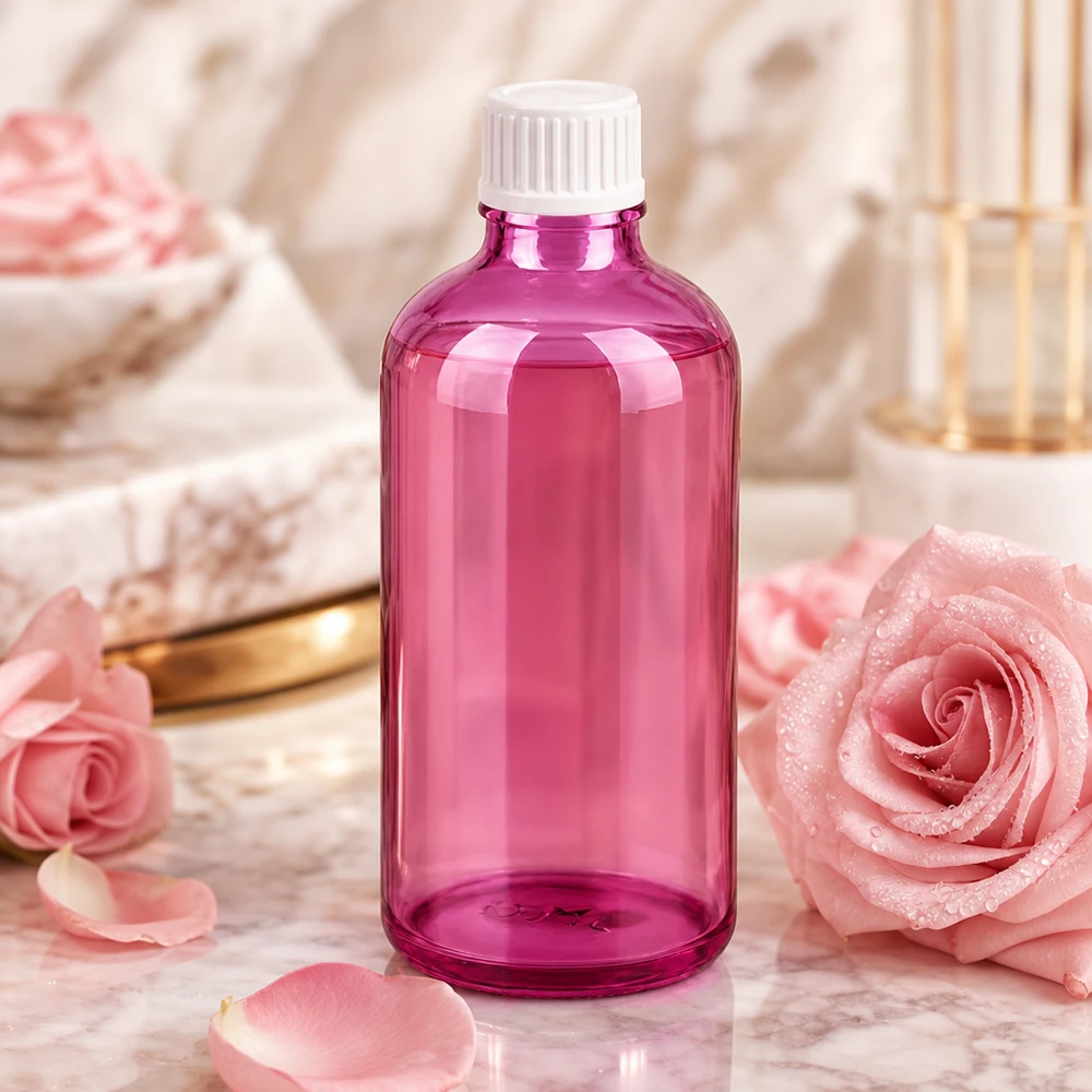 Pratico flacone da 100 ml con tappo contagocce da 0,9 mm, perfetto per la cosmesi e l'aromaterapia fai-da-te.