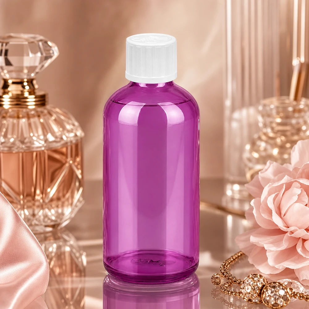 Pratico flacone dosatore da 100 ml in colore viola con erogazione di gocce di precisione millimetrica per un'applicazione economica