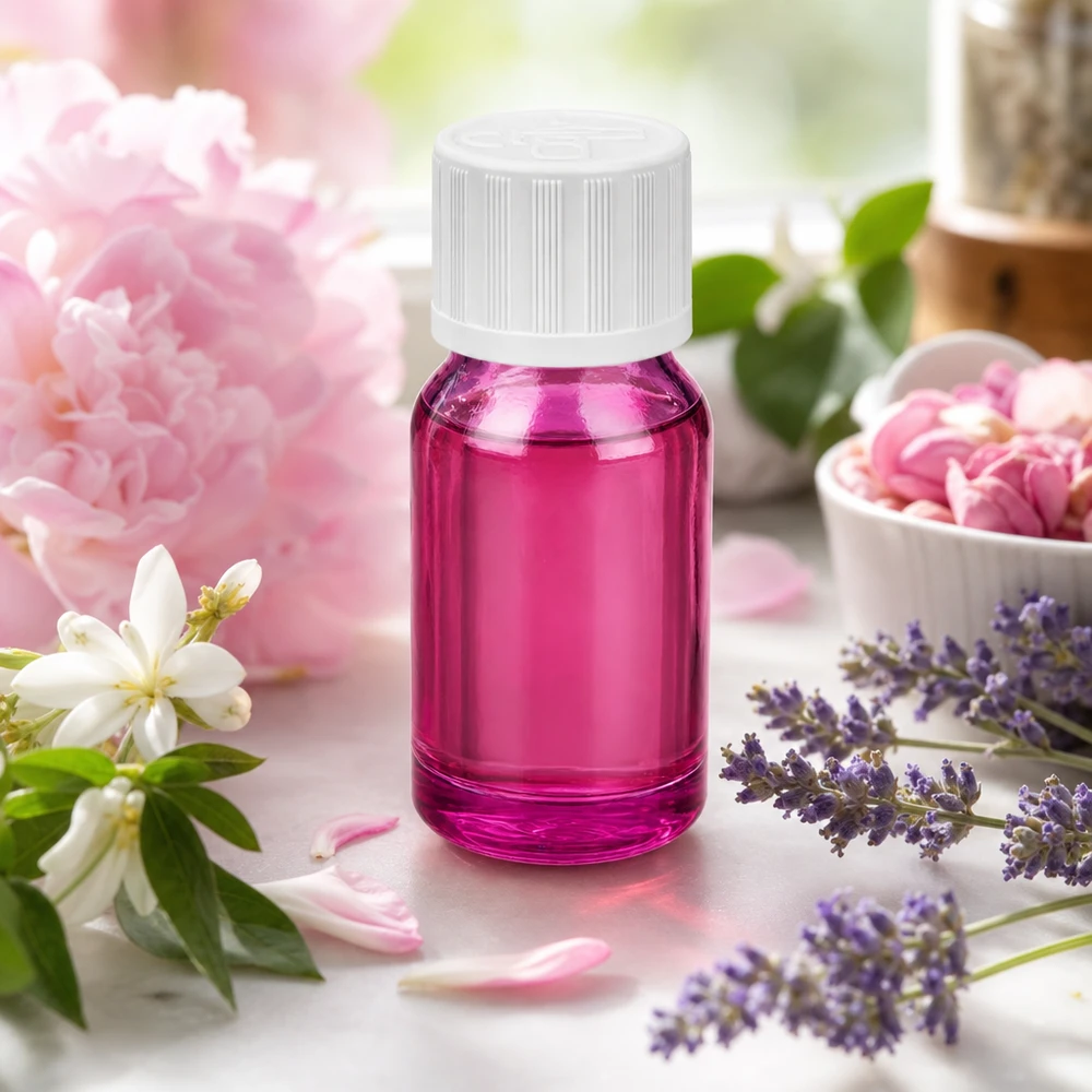 Flacone compatto viola da 10 ml in vetro con protezione UV per sostanze sensibili alla luce