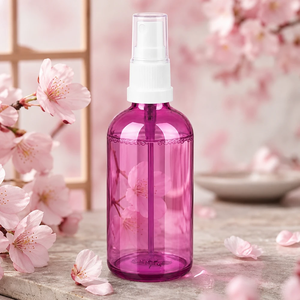 Flacone spray compatto 100ml Purple Line per tonici e tonici per il viso in bagno
