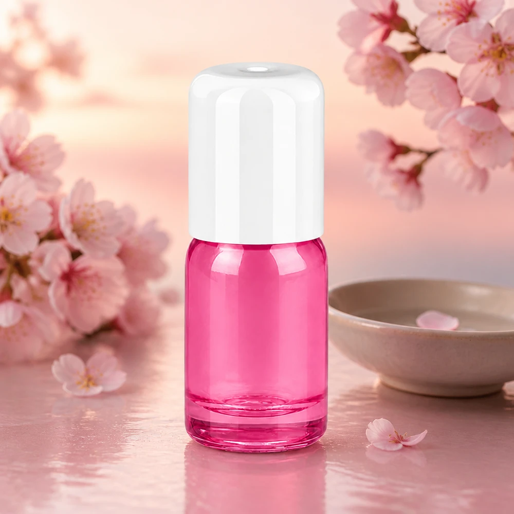 Mini flacone roll-on da 5 ml in vetro robusto per l'applicazione porzionata dei sieri