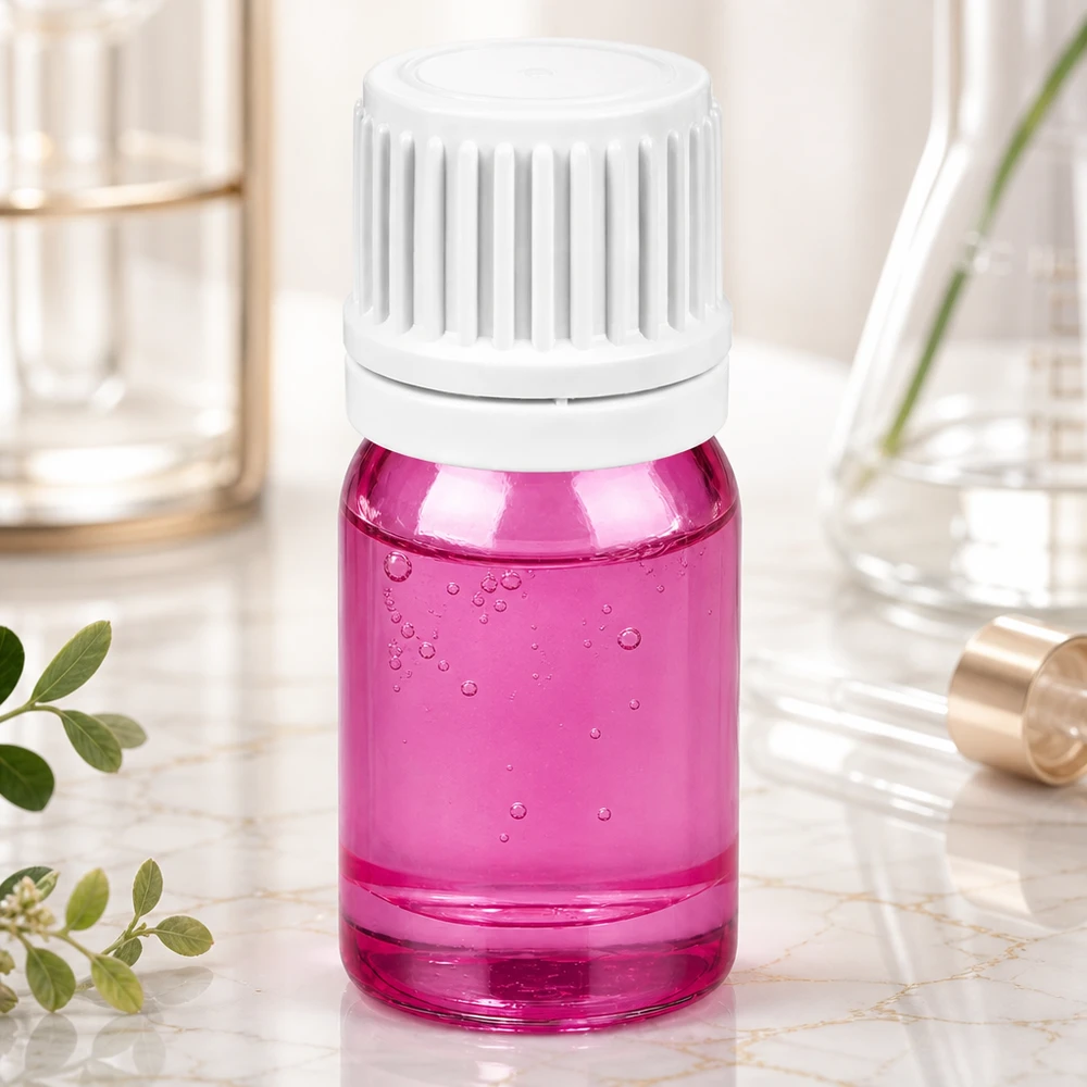 Flacone in vetro viola da 5 ml con apertura a contagocce da 0,7 mm per l'aromaterapia e la cura della pelle