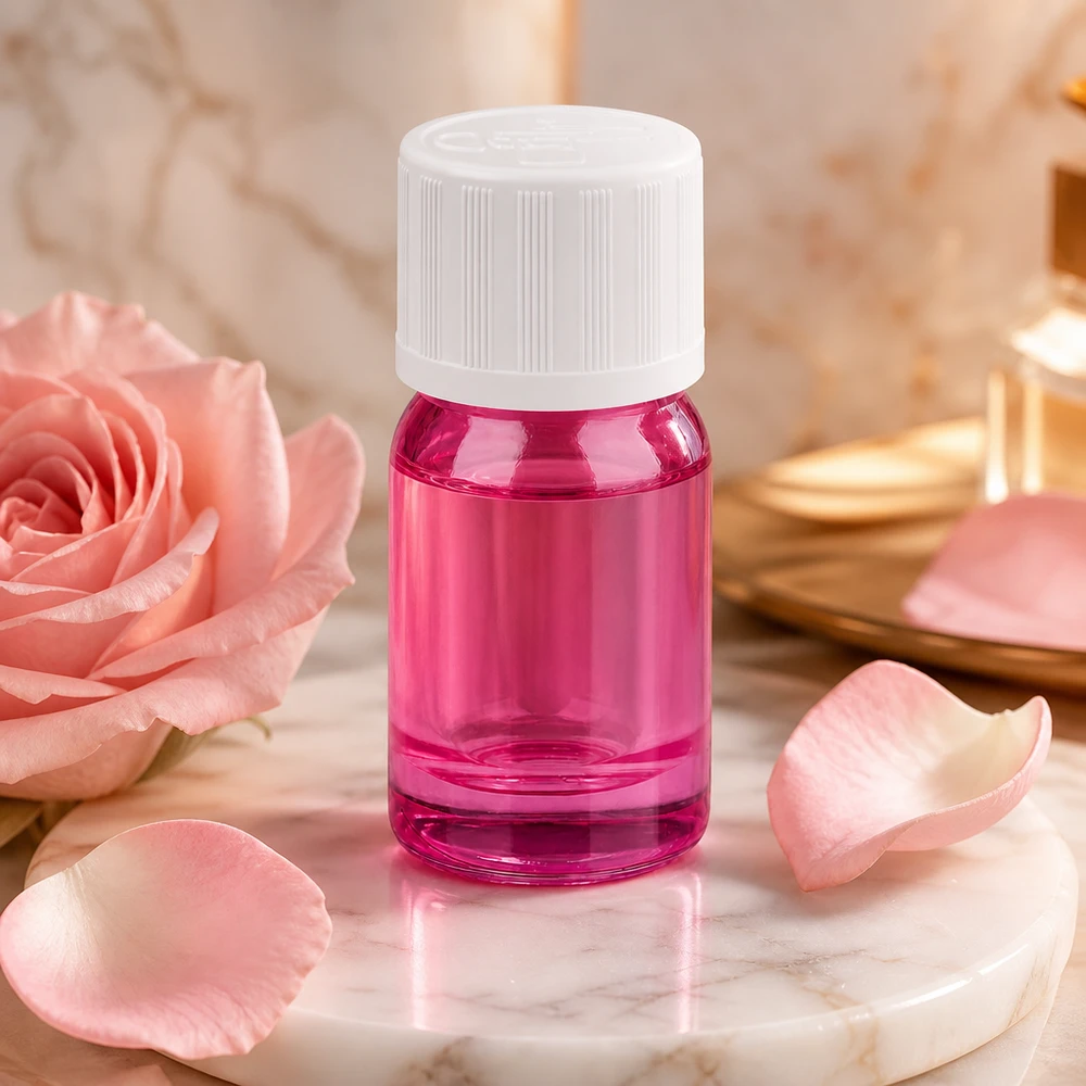 Flacone in vetro miniaturizzato viola da 5 ml con filettatura standard, perfetto per i viaggi e gli spostamenti