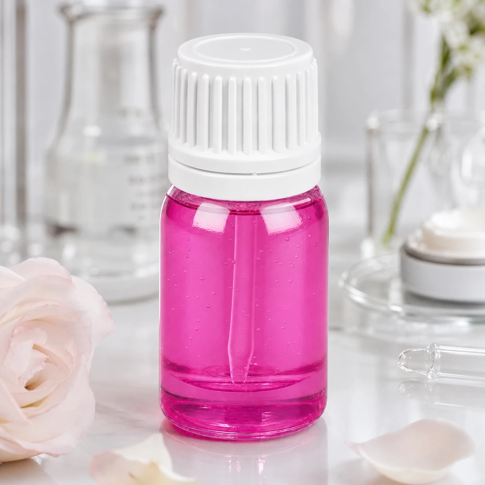 Elegante flacone in vetro viola da 5 ml perfetto per la cosmesi e la cura della pelle fai da te