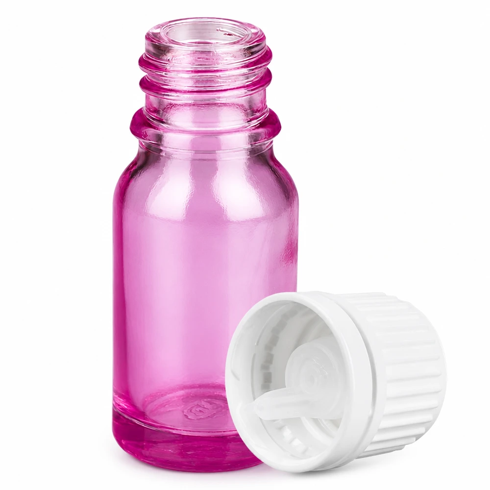 Flacone contagocce da 10 ml 0,7 mm bianco Originality tappo a vite PurpleLine UT18/10 Flacone da 10 ml in vetro viola serie PurpleLine con sistema di contagocce preciso con apertura da 0,7 mm