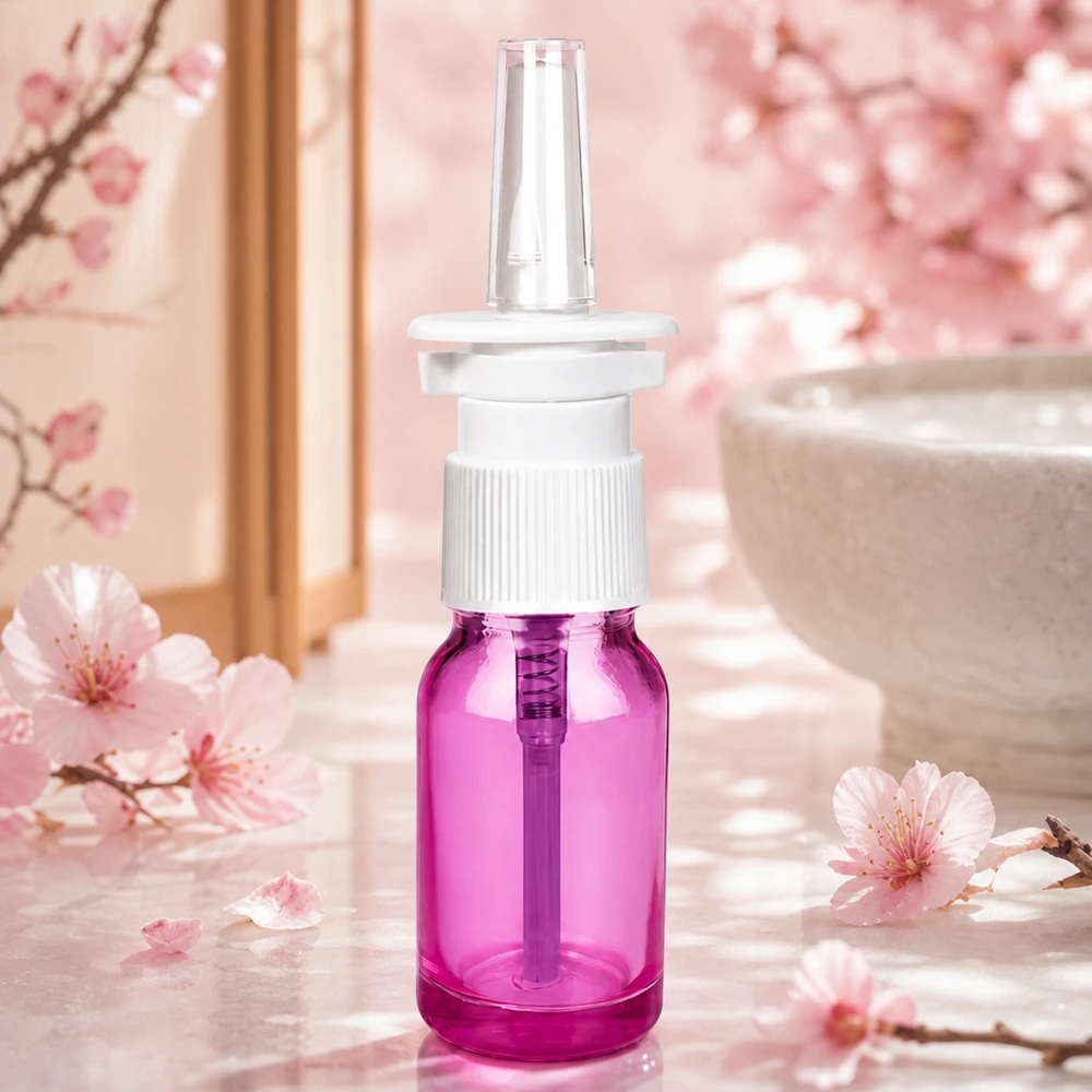 Il flacone professionale per spray nasale da 10 ml, in vetro colorato, protegge il contenuto dall'esposizione alla luce.
