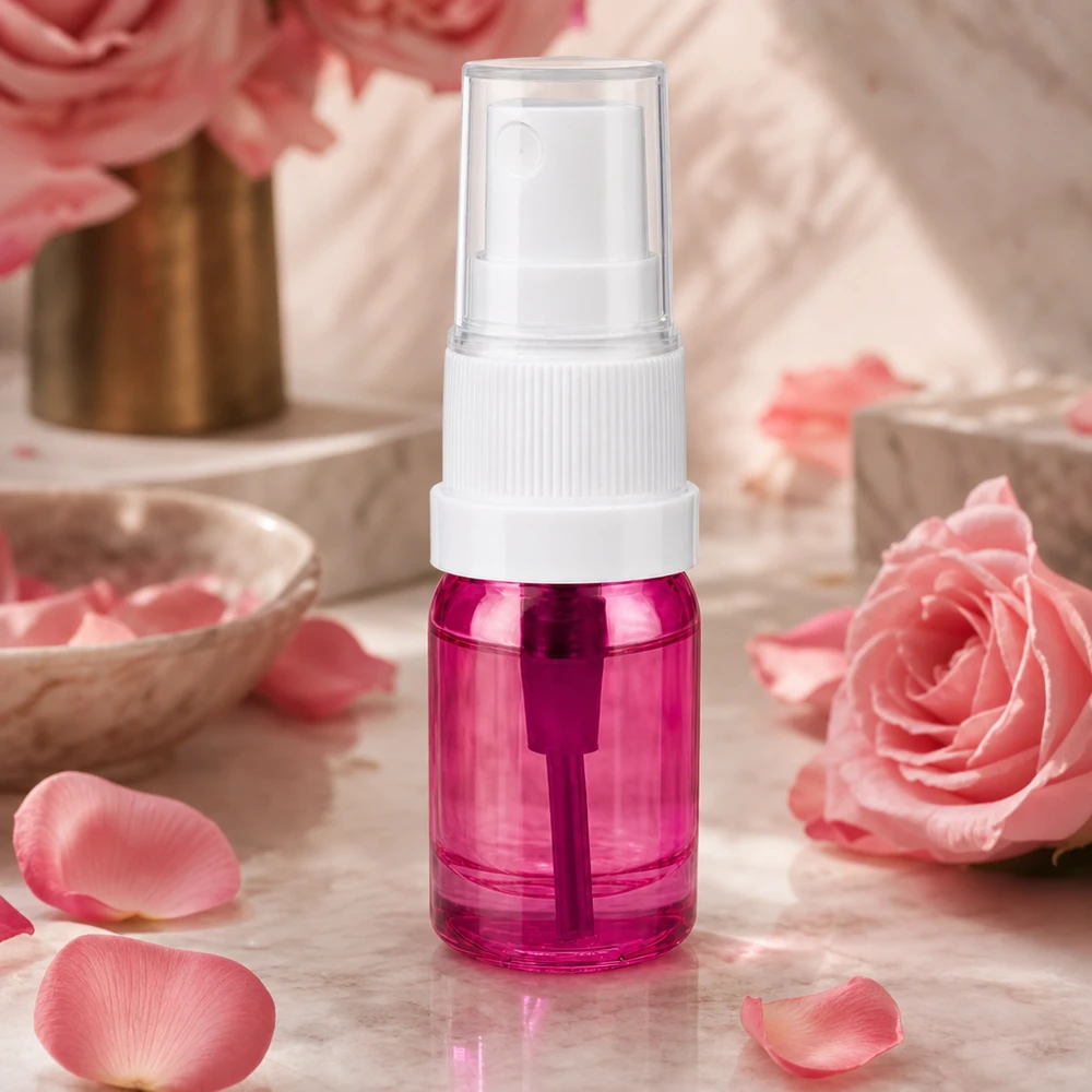 Flacone spray viola da 5 ml in plastica robusta con nebulizzazione fine per applicazioni di bellezza