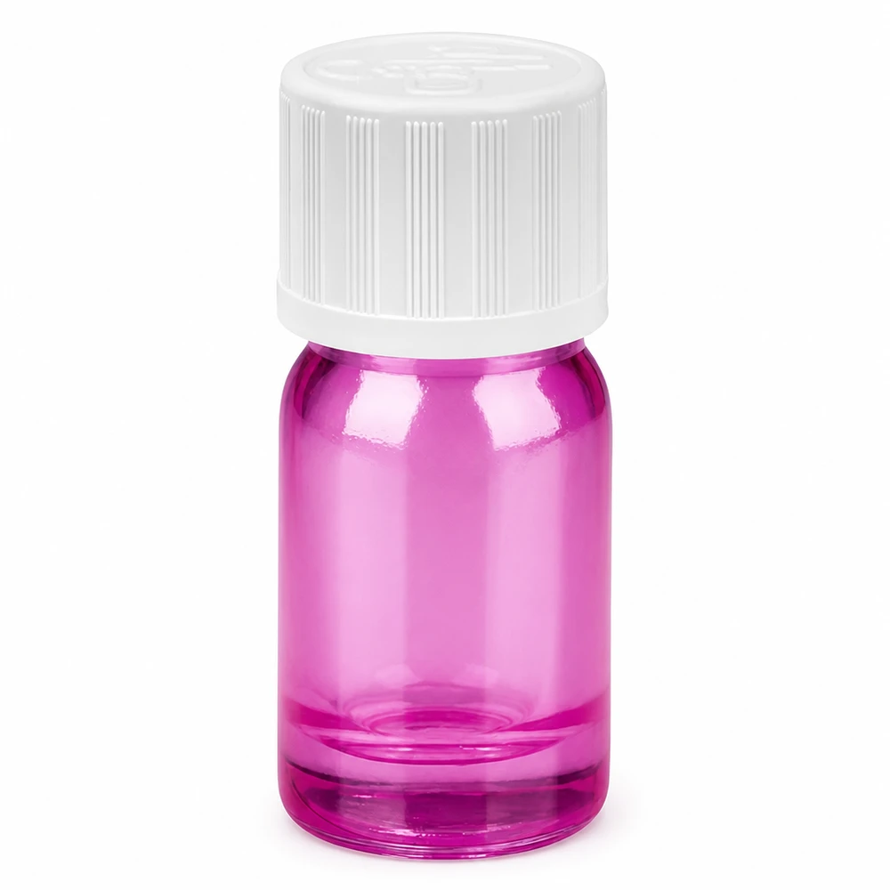 Flacone in vetro di alta qualità da 5 ml viola con tappo contagocce a prova di bambino 1,2 mm