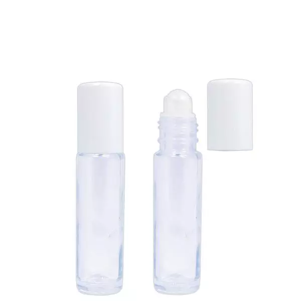 Deodorante roll-on 10 ml in vetro trasparente completo Deodorante roll-on 10 ml in vetro trasparente completo
