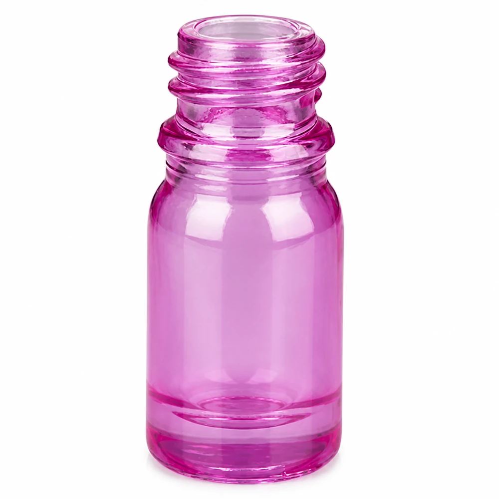 Bottiglia da 5ml tappo a vite 11mm alluminio-argento standard PurpleLine. UT18/5 Flacone in vetro viola da 5 ml con filettatura standard, perfetto per cosmetici e oli fai da te