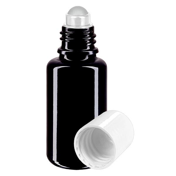 Flacone per deodorante stick in vetro viola 20 ml, roll-on vuoto