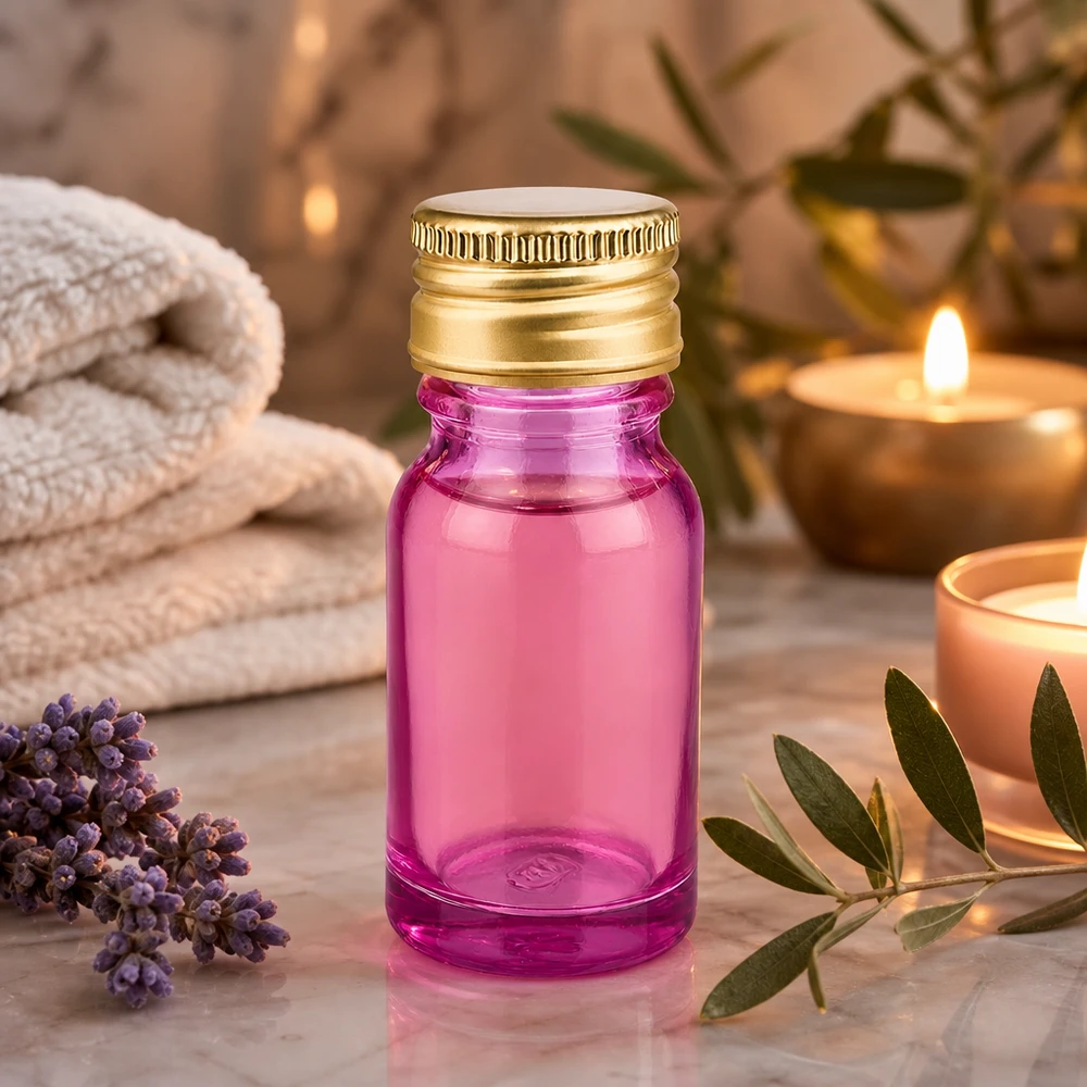 Flacone dosatore professionale da 10 ml in viola con filettatura precisa da 11 mm per una porzionatura esatta
