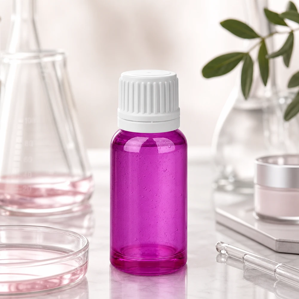 Bottiglia da 20ml tappo a vite 11mm bianco Originality tappo a vite PurpleLine UT18/20 Flacone da 20 ml in vetro viola con tappo di sicurezza bianco ideale per farmacie e naturopatia