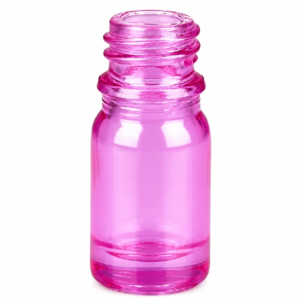 Flacone spray in plastica leggera da 5 ml in colore viola di tendenza con filettatura universale