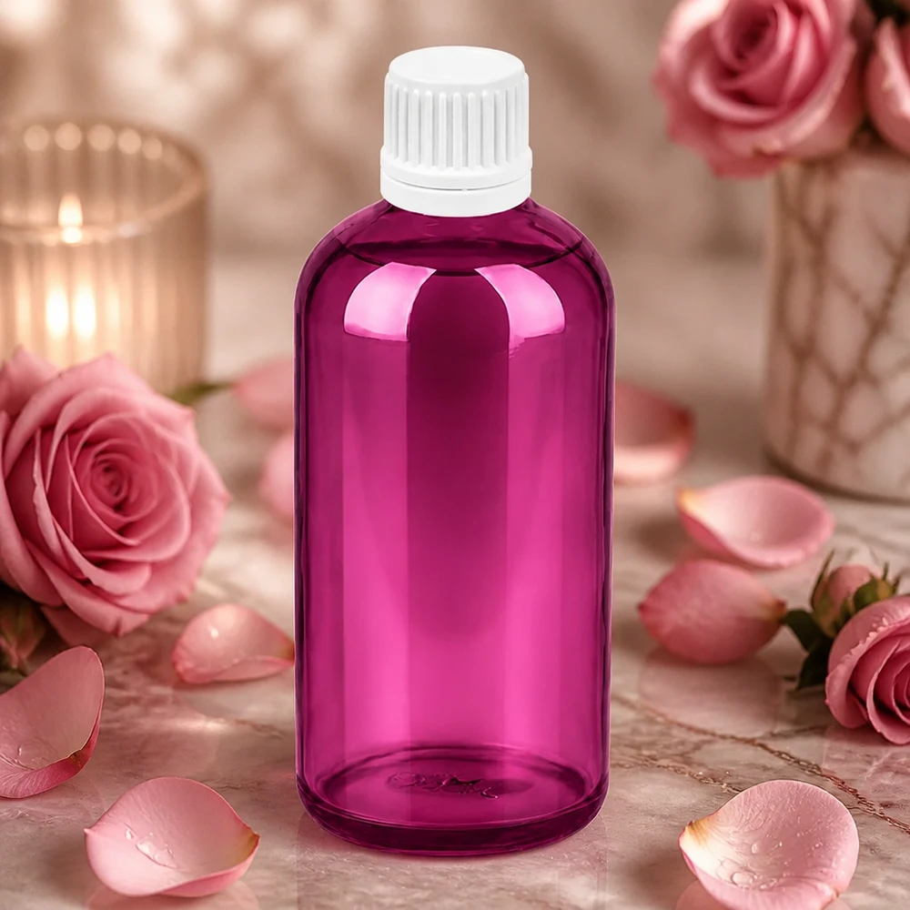 Flacone contagocce da 100 ml 0,7 mm bianco Originality tappo a vite PurpleLine UT18/100 Flacone contagocce in plastica di alta qualità 100ml viola con tappo a prova di bambino per uso domestico