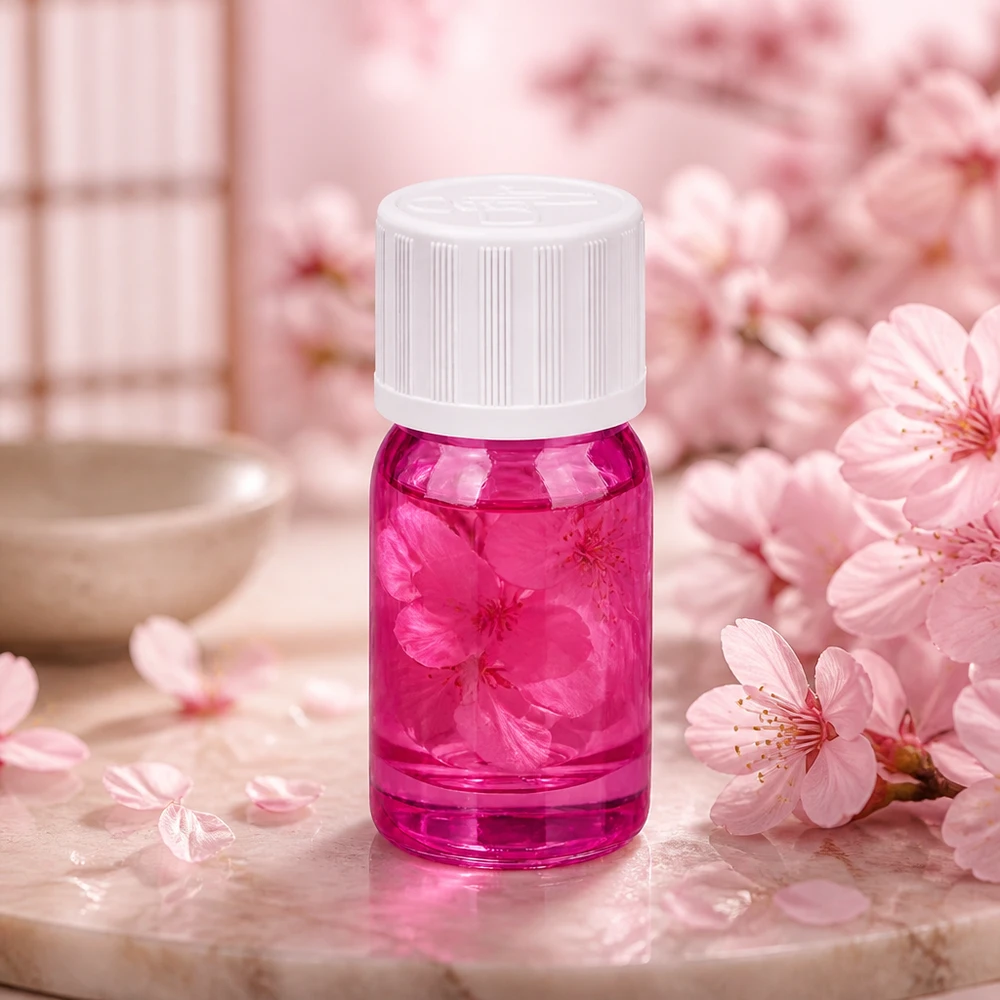Flacone compatto in vetro viola da 5 ml con tappo STD KiSi, ideale per i viaggi e gli spostamenti.