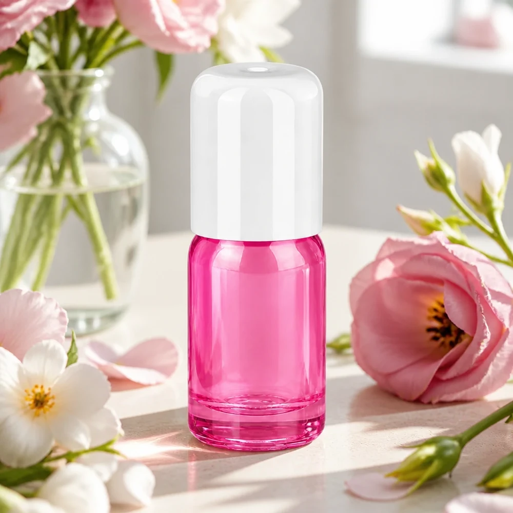 Flacone roll-on da 5 ml bianco standard PurpleLine UT18/5 Flacone roll-on in vetro da 5 ml in un elegante look viola per miscele di aromi professionali