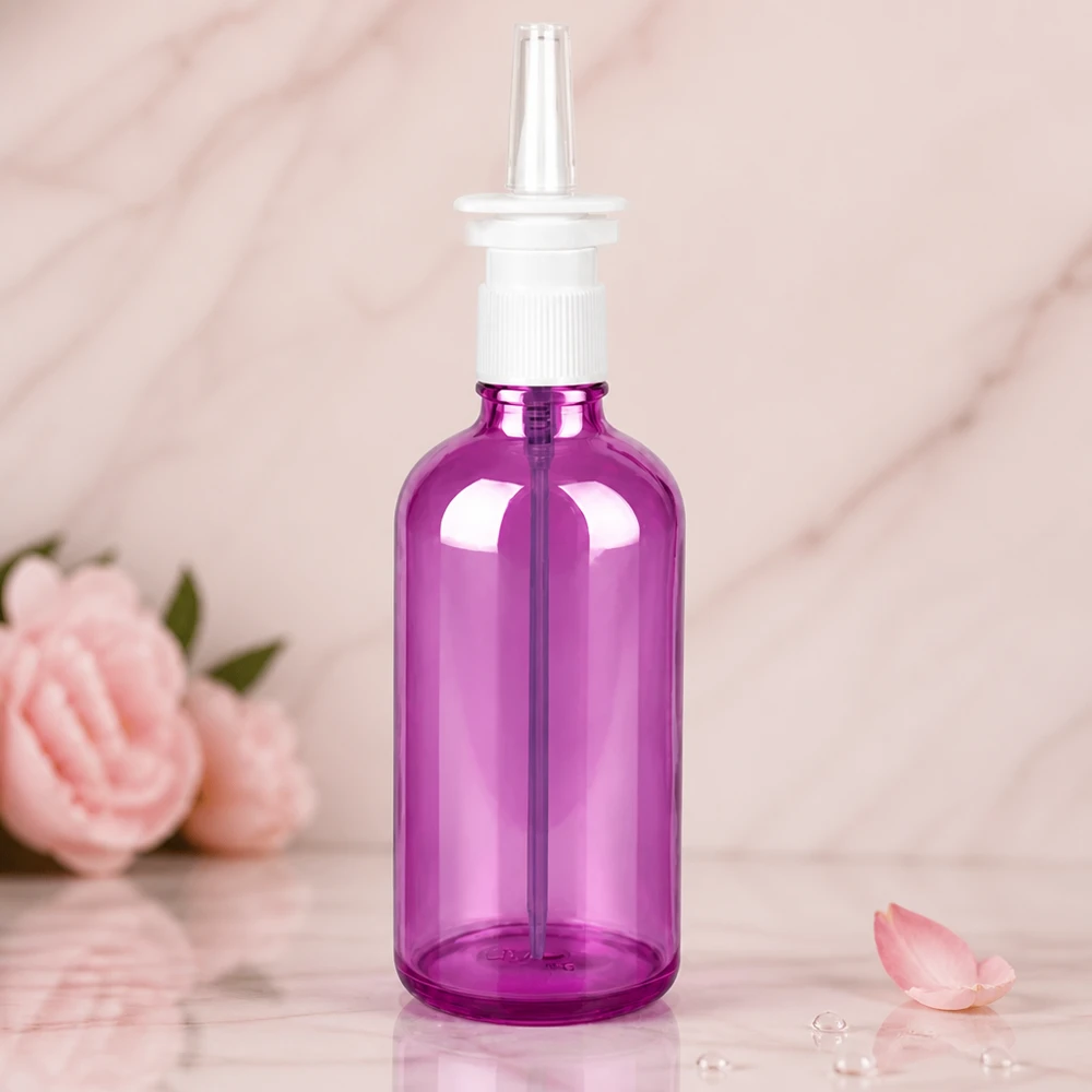 Flacone spray nasale da 100 ml bianco/trasparente standard PurpleLine UT18/100 Robusto flacone spray PurpleLine con tappo a prova di bambino e dosaggio ottimale per 100ml