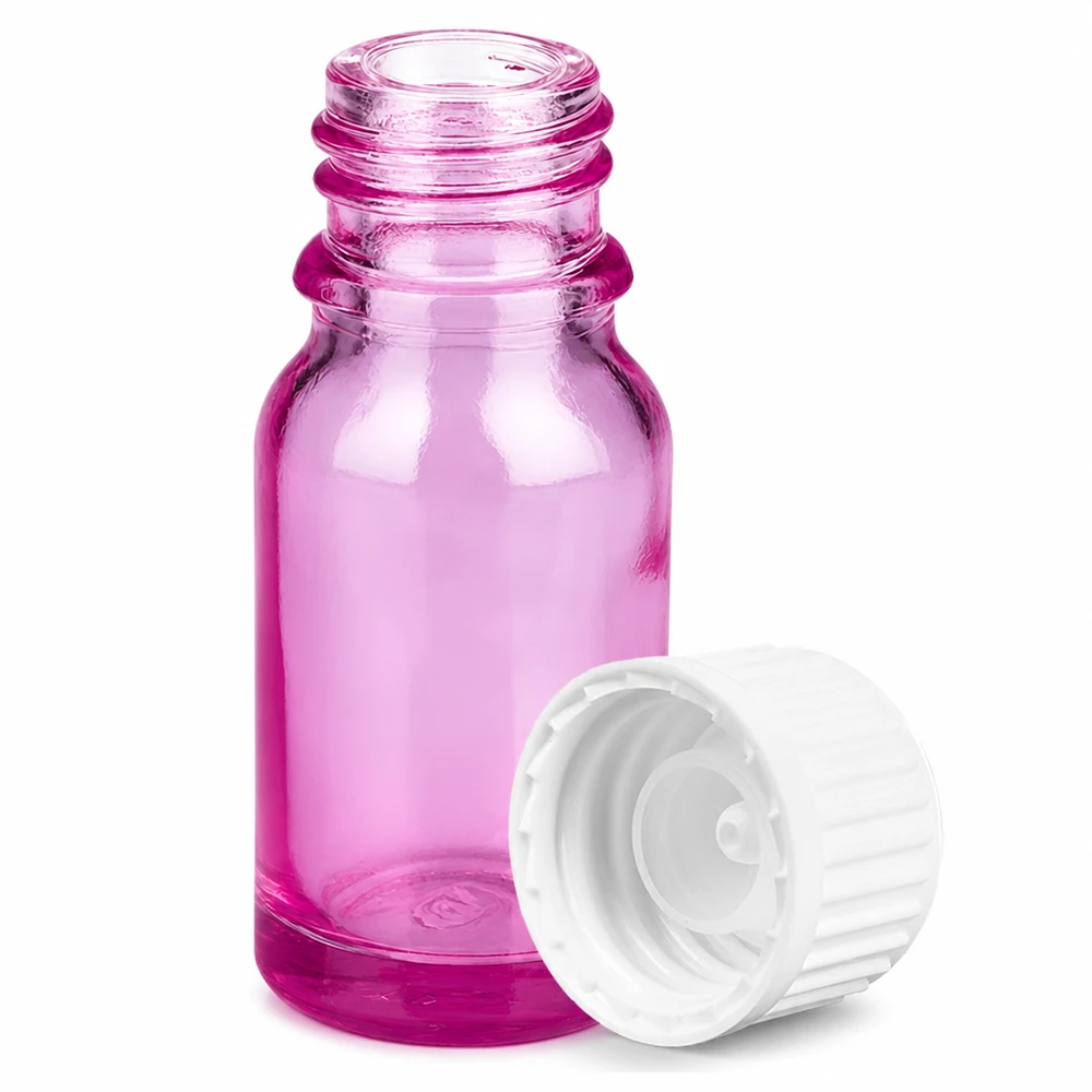 Fiala in vetro da 10 ml in colore viola con tappo a vite sicuro per applicazioni farmaceutiche