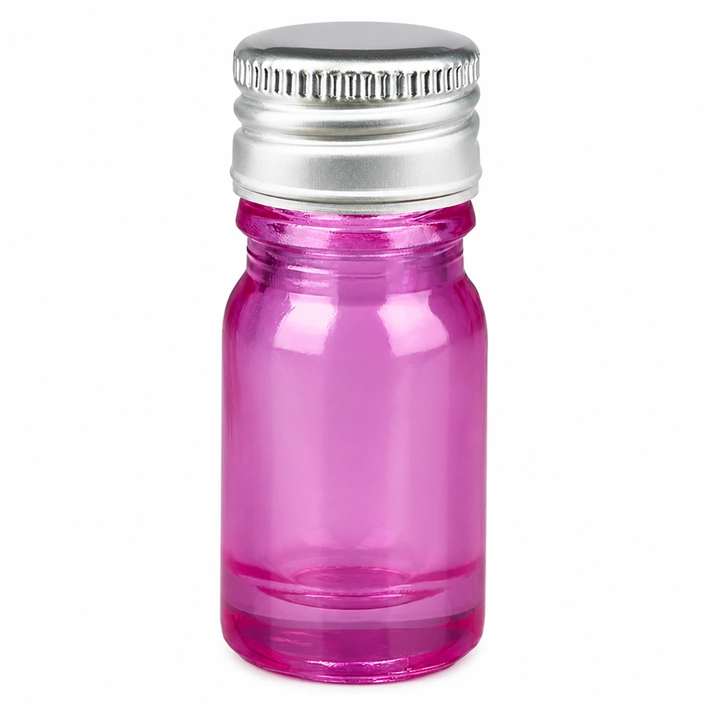 Mini flacone viola da 5 ml con tappo in alluminio per uso farmaceutico e di laboratorio