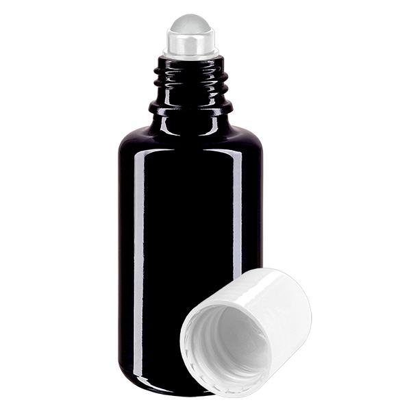 Flacone per deodorante stick in vetro viola 30 ml, roll-on vuoto