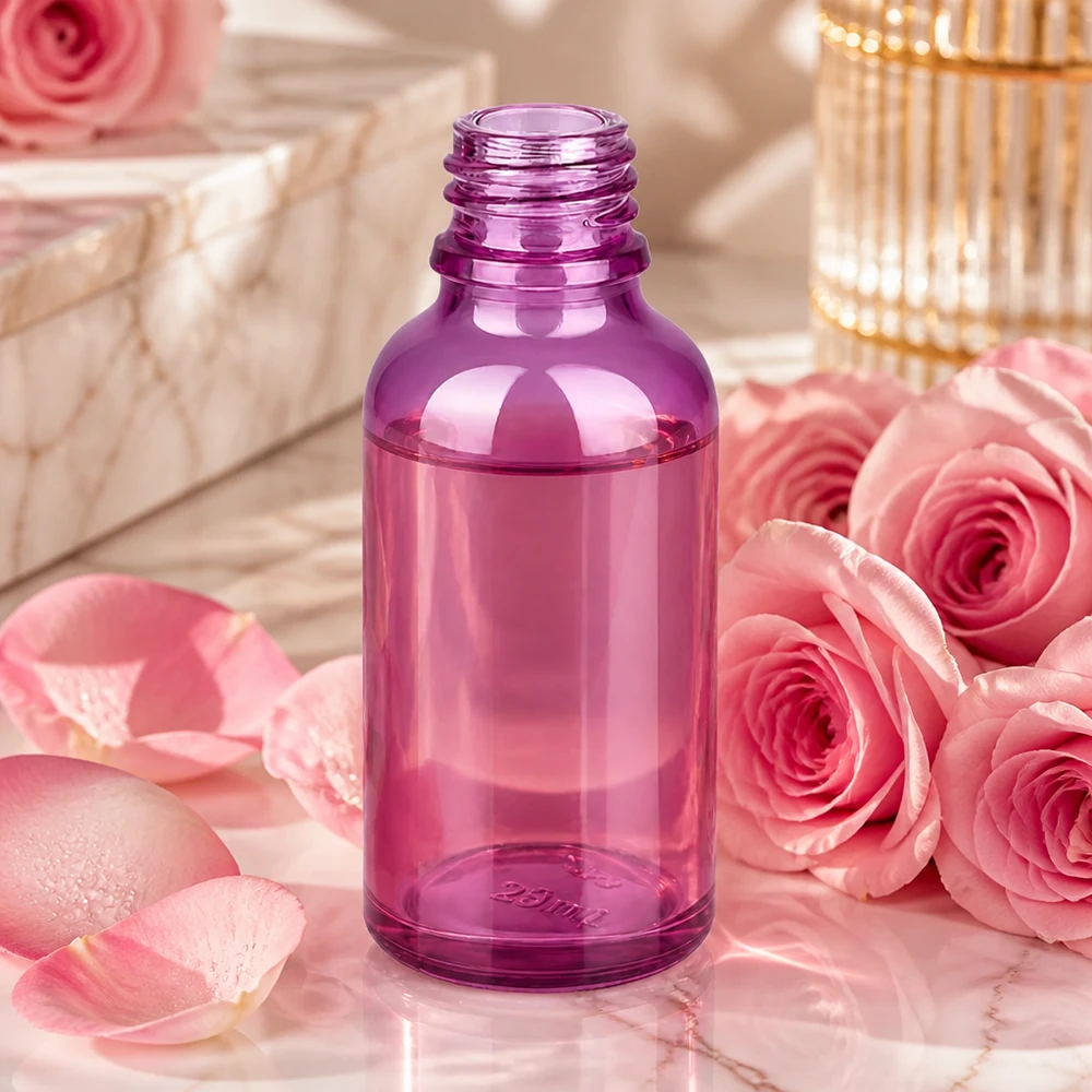 Flacone PurpleLine da 30 ml dall'elegante design viola, ideale per profumi e prodotti di bellezza