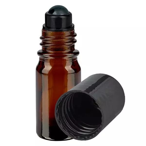 Flacone per deodorante stick in vetro marrone 5 ml, roll-on vuoto Flacone per deodorante stick in vetro marrone 5 ml, roll-on vuoto