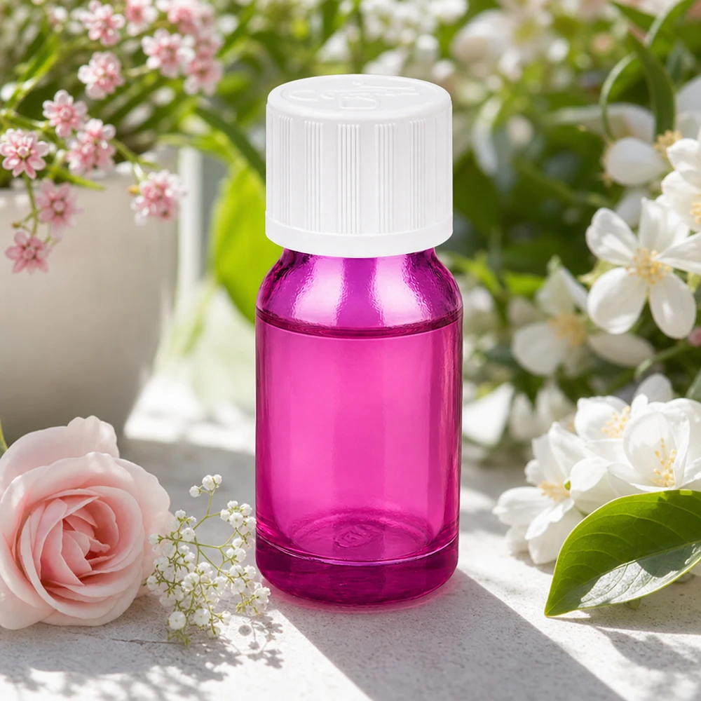 Flacone contagocce da 10 ml 1,2 mm bianco standard a prova di bambino PurpleLine.UT18/10 Flacone piccolo in vetro viola da 10 ml con tappo contagocce per cosmetici e sieri fai da te