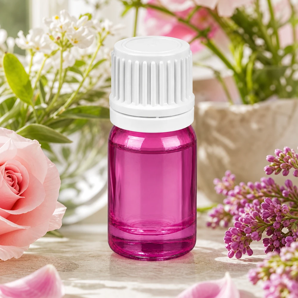 Flacone contagocce da 5 ml 0,7 mm bianco Originality tappo a vite PurpleLine UT18/5 Flacone viola da 5 ml con filettatura UT18 per la conservazione sicura di essenze e oli