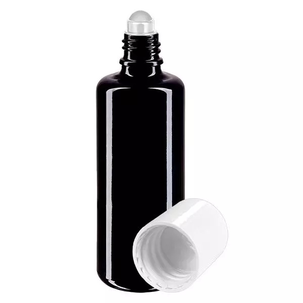 Flacone per deodorante stick in vetro viola 50 ml, roll-on vuoto Flacone per deodorante stick in vetro viola 50 ml, roll-on vuoto