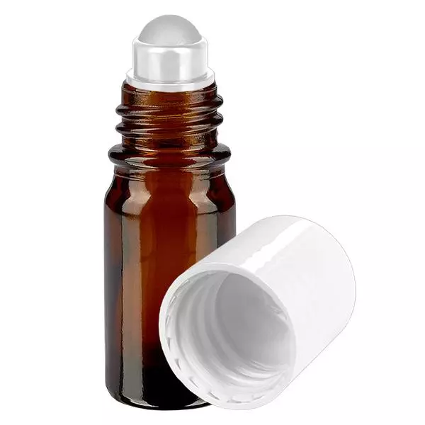 Flacone per deodorante stick in vetro marrone 5 ml, roll-on vuoto Flacone per deodorante stick in vetro marrone 5 ml, roll-on vuoto